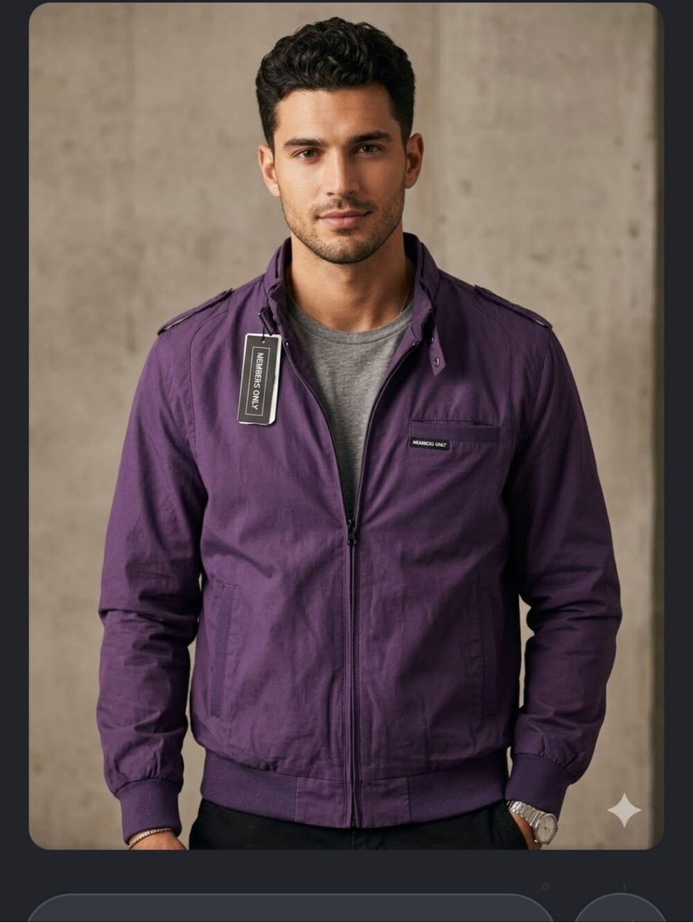 NWT Members Only Purple Field Bomber Jacket - Picture 7 of 7